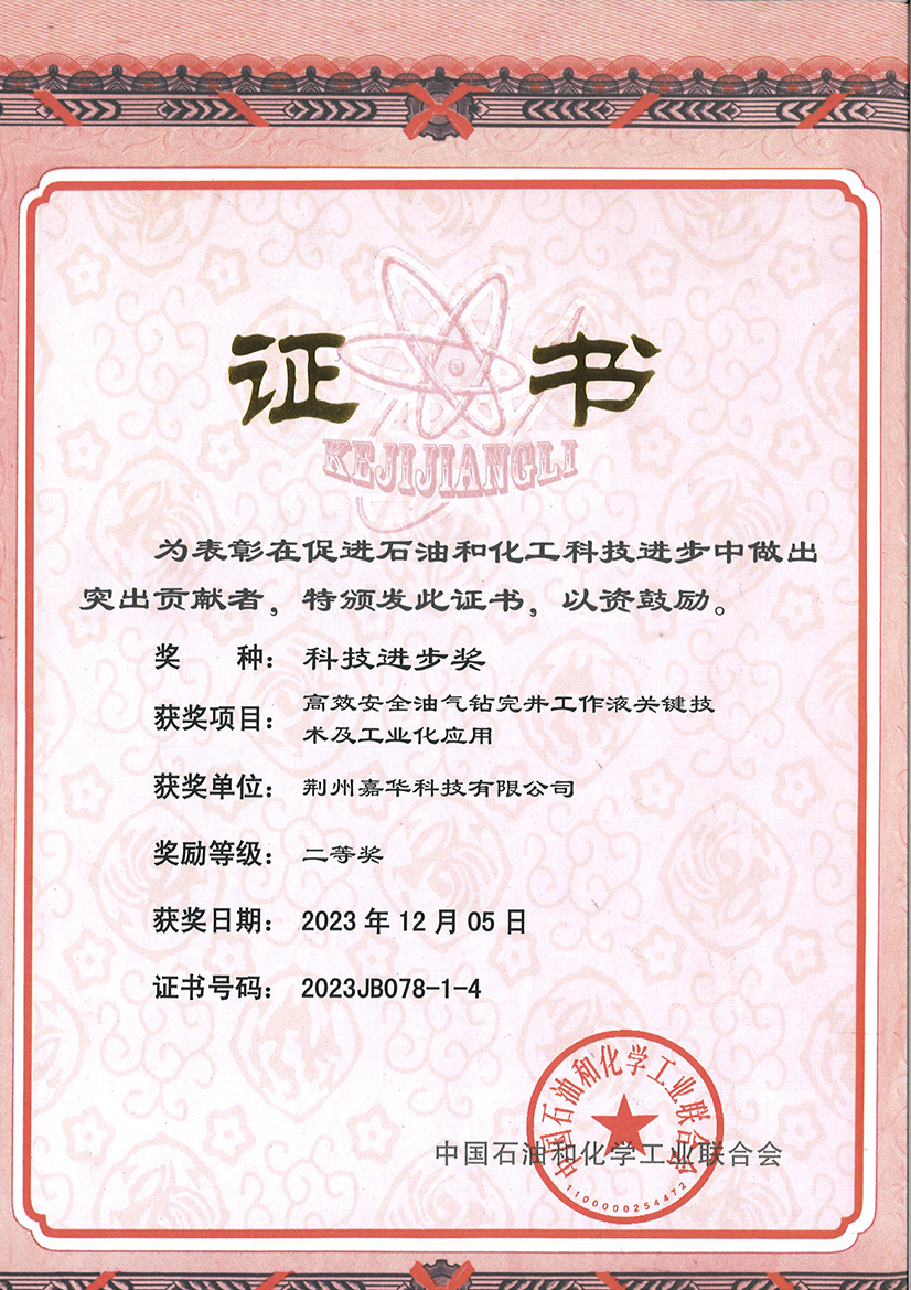 2023年石化聯(lián)合會科技進步二等獎